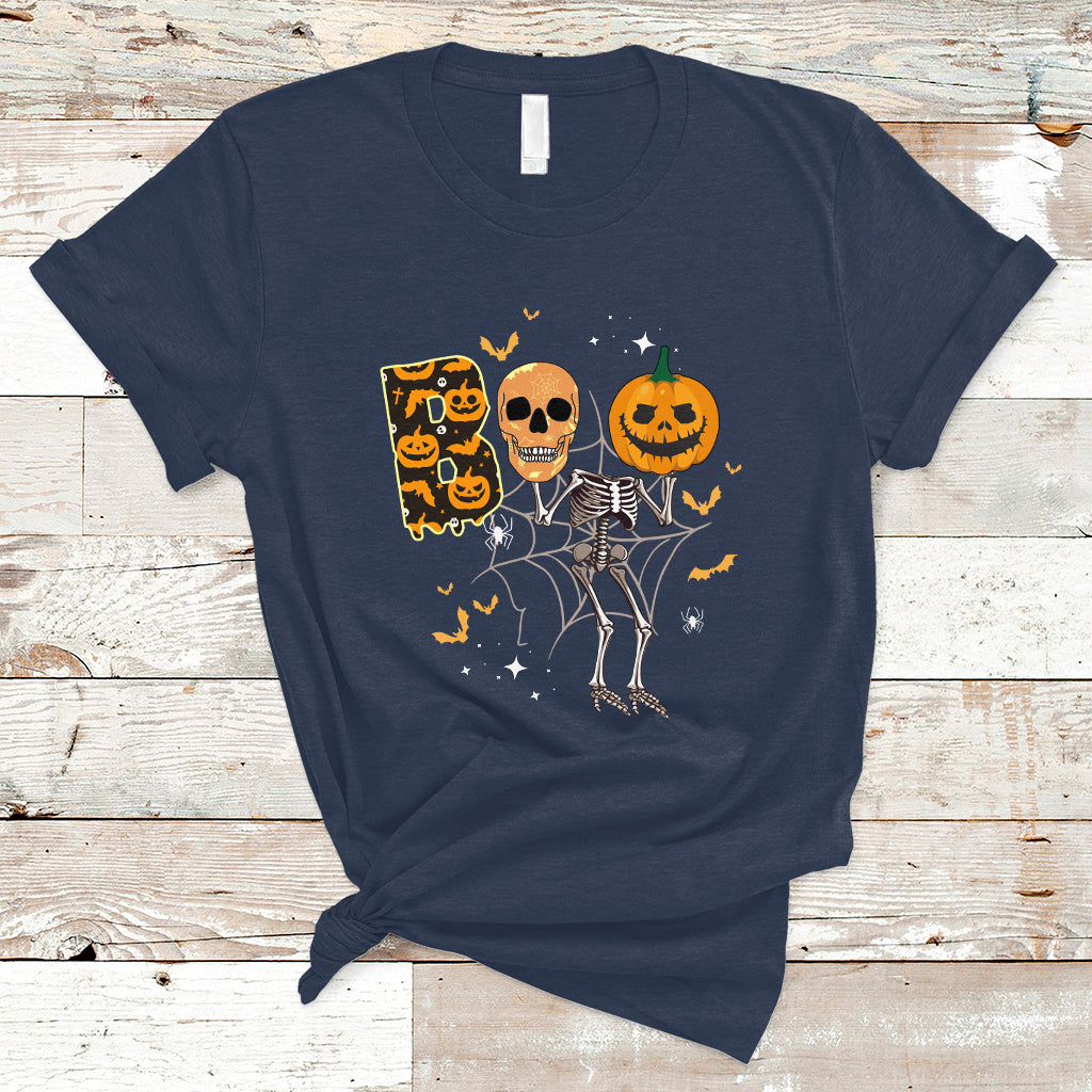 Halloween T Shirt Spooky Boo Dancing Skeleton Skull Scary Pumpkin Halloween T-Shirt for Halloween lovers, Spooky Season Shirt, Ghosts - Wonder Print Shop