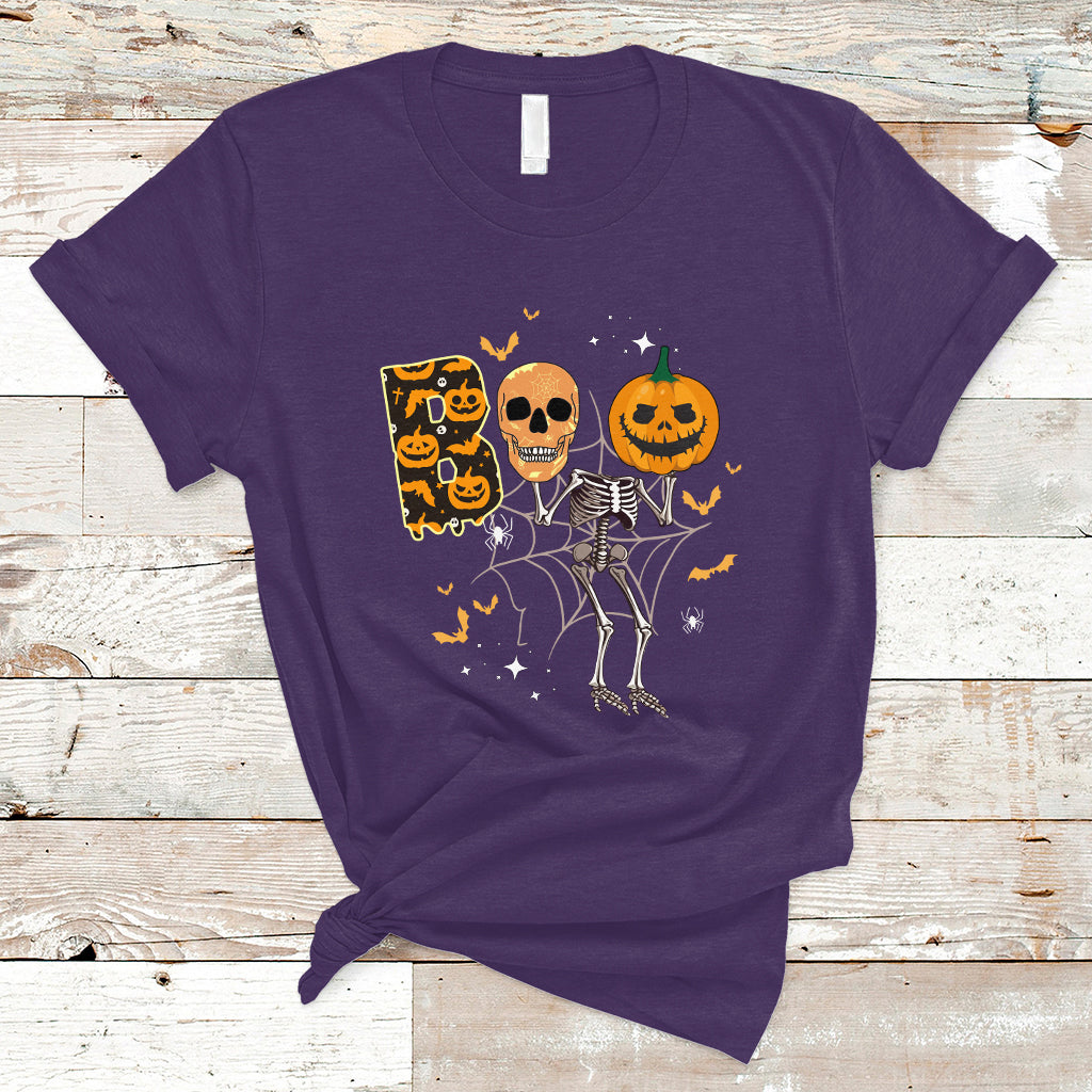 Halloween T Shirt Spooky Boo Dancing Skeleton Skull Scary Pumpkin Halloween T-Shirt for Halloween lovers, Spooky Season Shirt, Ghosts - Wonder Print Shop