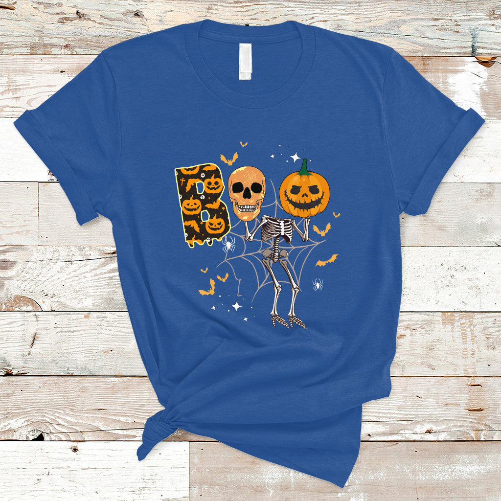 Halloween T Shirt Spooky Boo Dancing Skeleton Skull Scary Pumpkin Halloween T-Shirt for Halloween lovers, Spooky Season Shirt, Ghosts - Wonder Print Shop