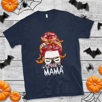 Halloween T Shirt Spooky Mama Halloween Ghost Witchy Spooky Mom Messy Bun T-Shirt for Mom Women, Shirt for Halloween lovers, Spooky Season - Wonder Print Shop