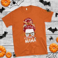 Halloween T Shirt Spooky Mama Halloween Ghost Witchy Spooky Mom Messy Bun T-Shirt for Mom Women, Shirt for Halloween lovers, Spooky Season - Wonder Print Shop