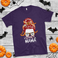 Halloween T Shirt Spooky Mama Halloween Ghost Witchy Spooky Mom Messy Bun T-Shirt for Mom Women, Shirt for Halloween lovers, Spooky Season - Wonder Print Shop