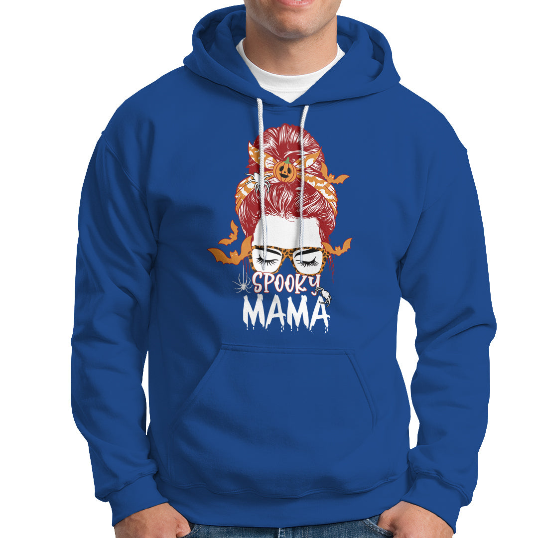 Halloween Hoodie Spooky Mama Halloween Ghost Witchy Spooky Mom Messy Bun T-Shirt for Mom Women, Shirt for Halloween lovers, Spooky Season - Wonder Print Shop