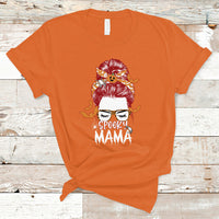 Halloween T Shirt Spooky Mama Halloween Ghost Witchy Spooky Mom Messy Bun T-Shirt for Mom Women, Shirt for Halloween lovers, Spooky Season - Wonder Print Shop