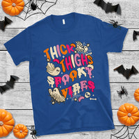 Halloween T Shirt Thick Thighs Spooky Vibe Retro Groovy Witchy Halloween Costume T-Shirt for Halloween lovers, Spooky Season - Wonder Print Shop
