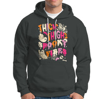 Halloween Hoodie Thick Thighs Spooky Vibe Retro Groovy Witchy Halloween Costume T-Shirt for Halloween lovers, Spooky Season - Wonder Print Shop