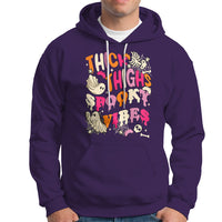 Halloween Hoodie Thick Thighs Spooky Vibe Retro Groovy Witchy Halloween Costume T-Shirt for Halloween lovers, Spooky Season - Wonder Print Shop