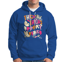Halloween Hoodie Thick Thighs Spooky Vibe Retro Groovy Witchy Halloween Costume T-Shirt for Halloween lovers, Spooky Season - Wonder Print Shop