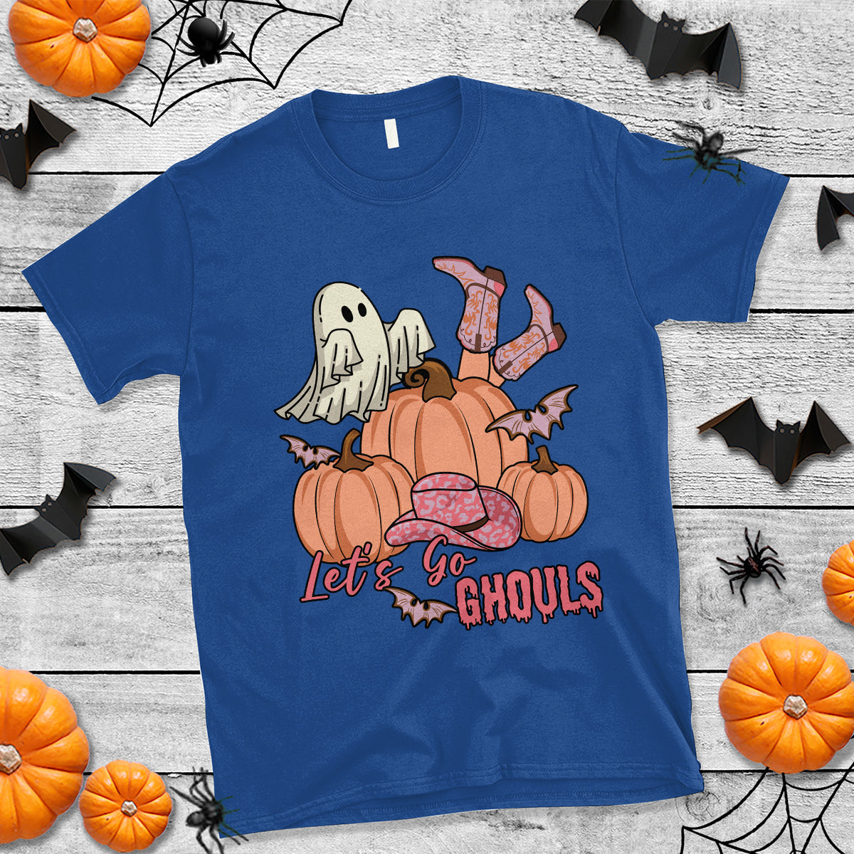 Halloween T Shirt Let's Go Ghouls Halloween Costume Retro Rodeo Halloween Cowgirl T-Shirt for Halloween lovers, Spooky Season - Wonder Print Shop