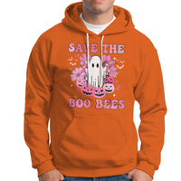 Halloween Hoodie Breast Cancer Awareness Save Your Boo Bees Spooky Boos Ghost Halloween T-Shirt for Halloween lovers, Spooky Season - Wonder Print Shop