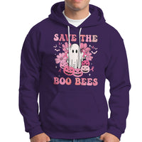 Halloween Hoodie Breast Cancer Awareness Save Your Boo Bees Spooky Boos Ghost Halloween T-Shirt for Halloween lovers, Spooky Season - Wonder Print Shop