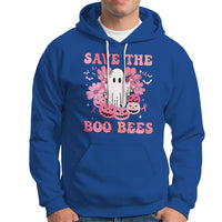 Halloween Hoodie Breast Cancer Awareness Save Your Boo Bees Spooky Boos Ghost Halloween T-Shirt for Halloween lovers, Spooky Season - Wonder Print Shop
