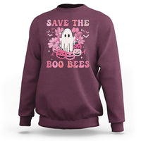 Halloween Sweatshirt Breast Cancer Awareness Save Your Boo Bees Spooky Boos Ghost Halloween T-Shirt for Halloween lovers, Spooky Season - Wonder Print Shop