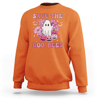 Halloween Sweatshirt Breast Cancer Awareness Save Your Boo Bees Spooky Boos Ghost Halloween T-Shirt for Halloween lovers, Spooky Season - Wonder Print Shop