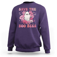 Halloween Sweatshirt Breast Cancer Awareness Save Your Boo Bees Spooky Boos Ghost Halloween T-Shirt for Halloween lovers, Spooky Season - Wonder Print Shop