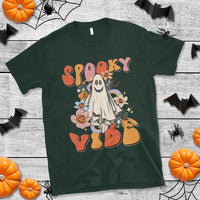 Halloween T Shirt Spooky Vibe Retro Groovy Spooky Boo Ghost Halloween Costume T-Shirt for Halloween lovers, Spooky Season Shirt, Ghosts - Wonder Print Shop