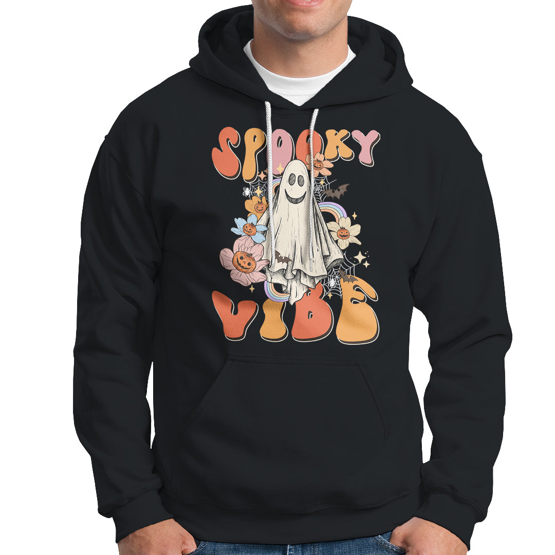 Halloween Hoodie Spooky Vibe Retro Groovy Spooky Boo Ghost Halloween Costume T-Shirt for Halloween lovers, Spooky Season Shirt, Ghosts - Wonder Print Shop