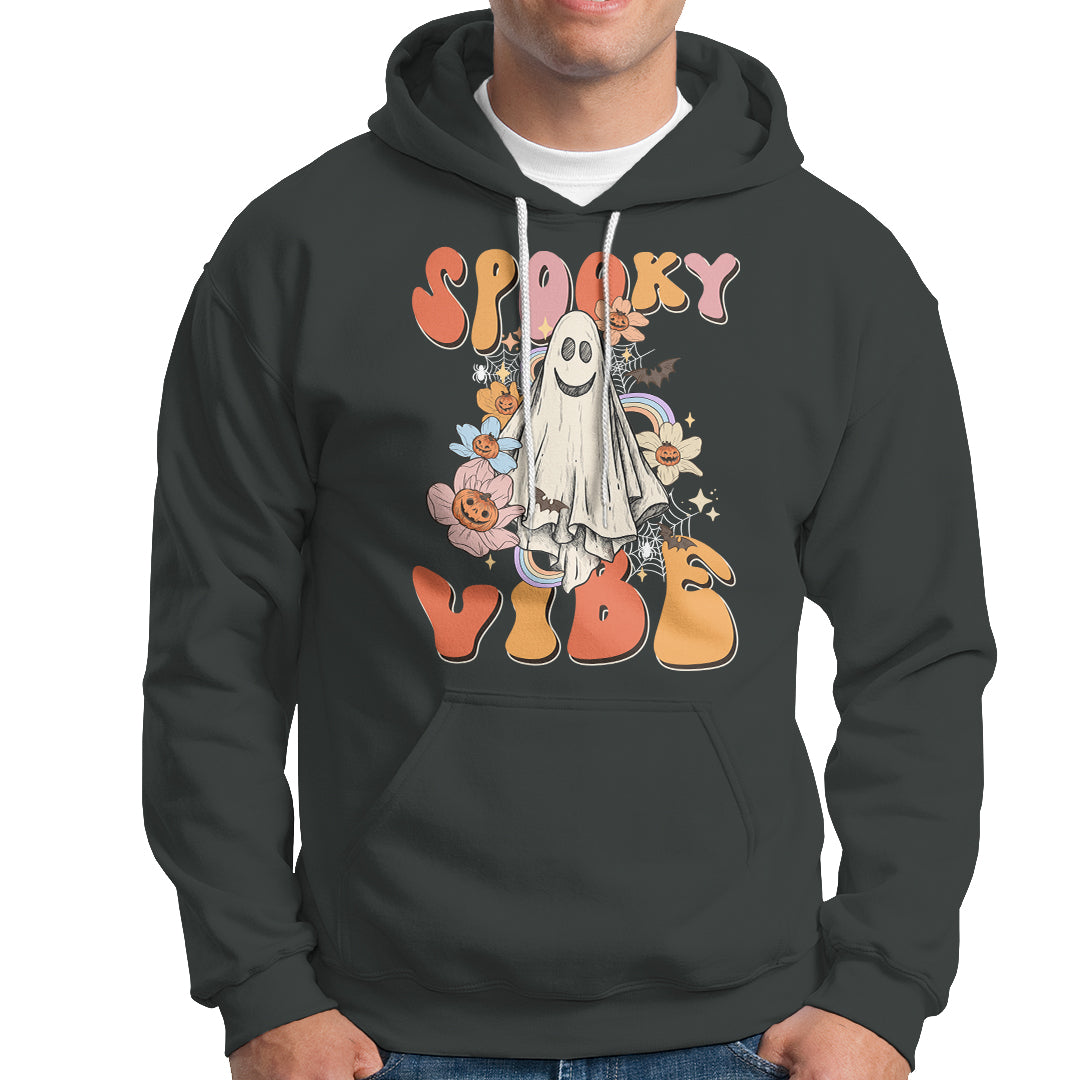 Halloween Hoodie Spooky Vibe Retro Groovy Spooky Boo Ghost Halloween Costume T-Shirt for Halloween lovers, Spooky Season Shirt, Ghosts - Wonder Print Shop