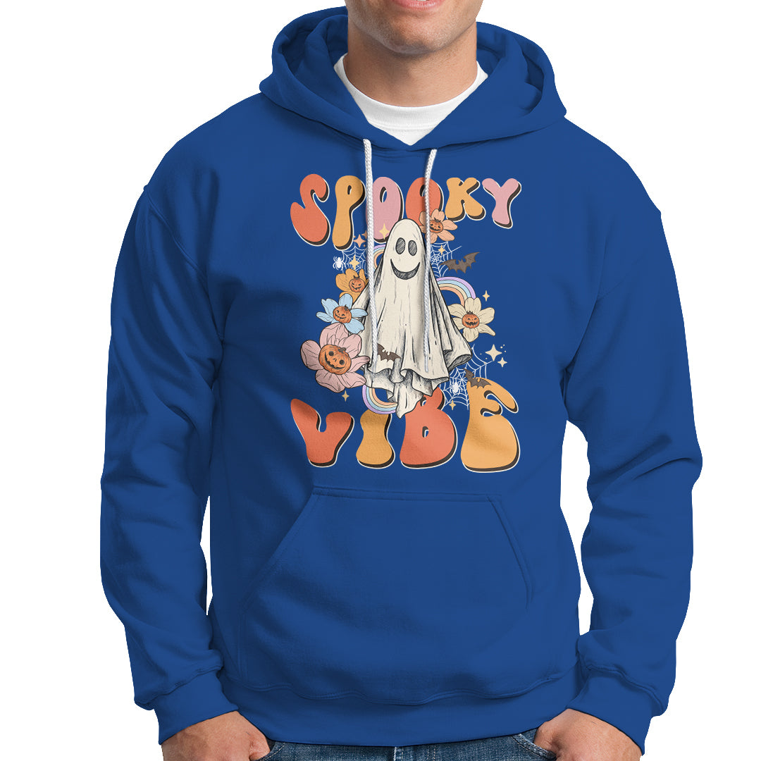 Halloween Hoodie Spooky Vibe Retro Groovy Spooky Boo Ghost Halloween Costume T-Shirt for Halloween lovers, Spooky Season Shirt, Ghosts - Wonder Print Shop