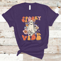 Halloween T Shirt Spooky Vibe Retro Groovy Spooky Boo Ghost Halloween Costume T-Shirt for Halloween lovers, Spooky Season Shirt, Ghosts - Wonder Print Shop