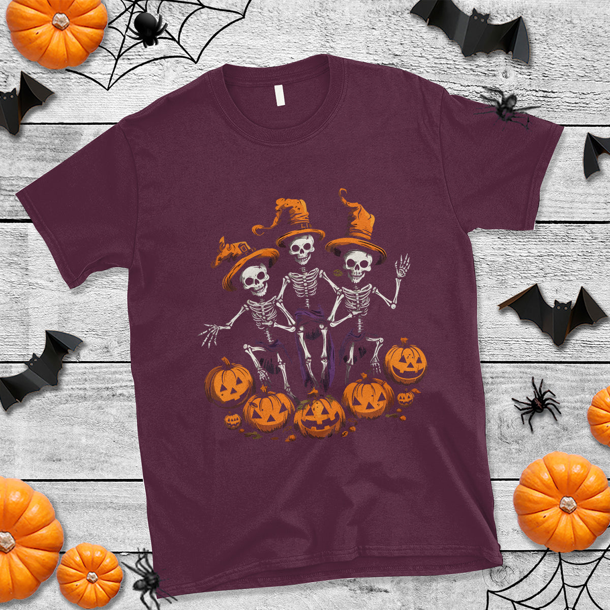 Halloween T Shirt Dancing Skeletons Dance Challenge Scary Pumpkin Spooky Halloween T-Shirt for Halloween lovers, Spooky Season - Wonder Print Shop