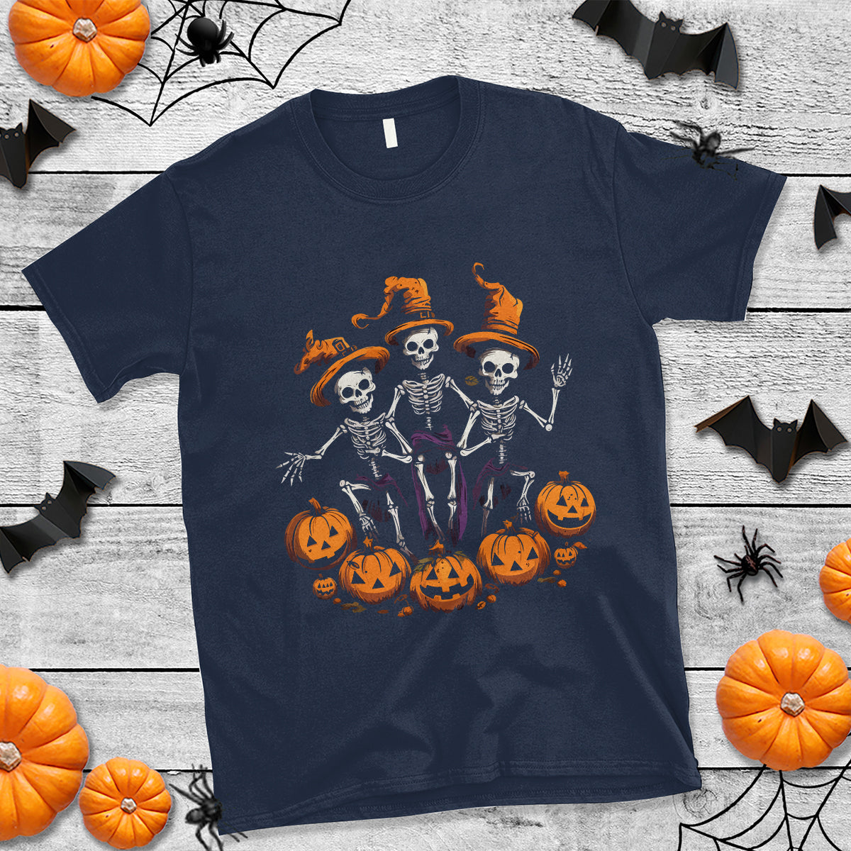 Halloween T Shirt Dancing Skeletons Dance Challenge Scary Pumpkin Spooky Halloween T-Shirt for Halloween lovers, Spooky Season - Wonder Print Shop