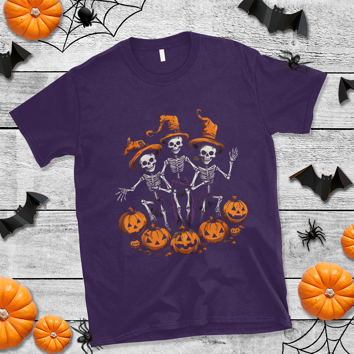Halloween T Shirt Dancing Skeletons Dance Challenge Scary Pumpkin Spooky Halloween T-Shirt for Halloween lovers, Spooky Season - Wonder Print Shop