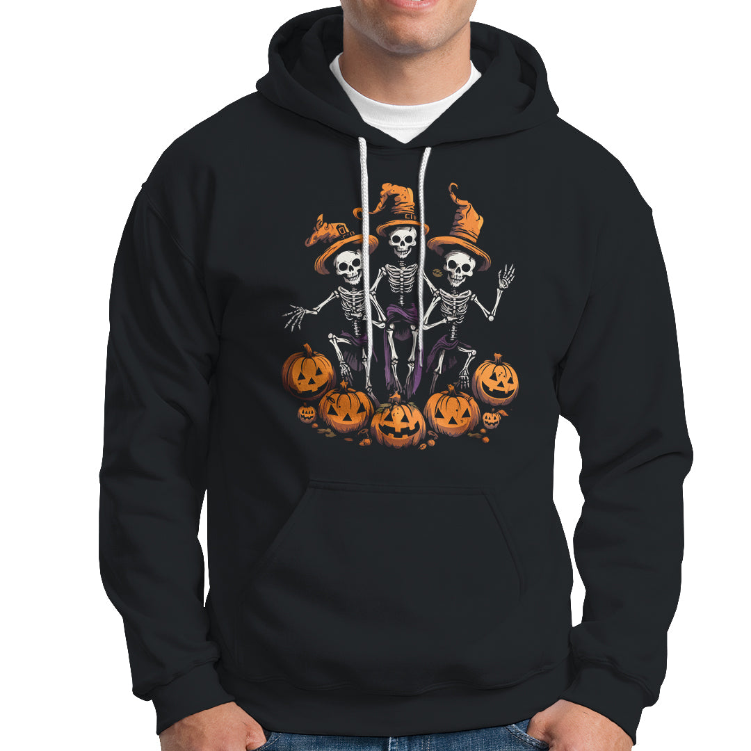 Halloween Hoodie Dancing Skeletons Dance Challenge Scary Pumpkin Spooky Halloween T-Shirt for Halloween lovers, Spooky Season - Wonder Print Shop