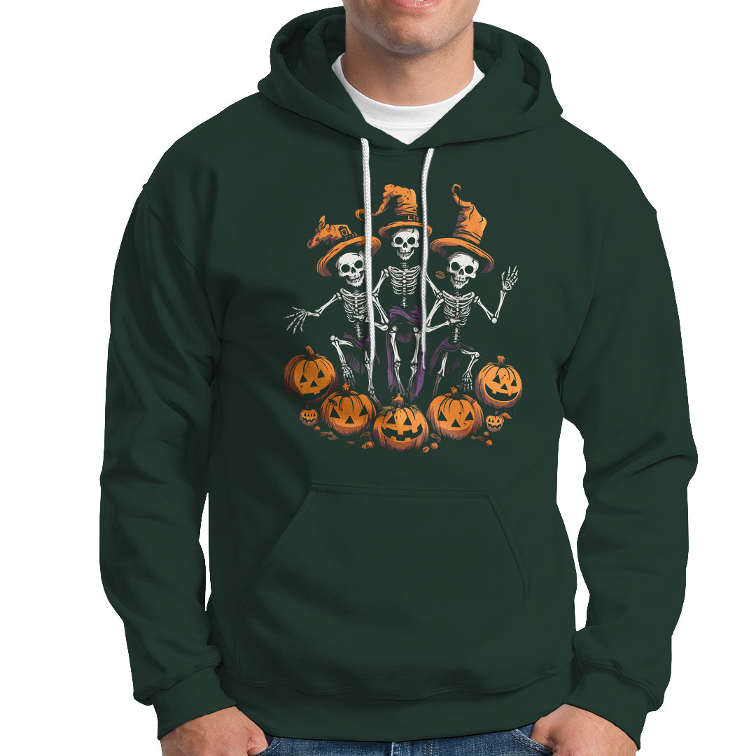 Halloween Hoodie Dancing Skeletons Dance Challenge Scary Pumpkin Spooky Halloween T-Shirt for Halloween lovers, Spooky Season - Wonder Print Shop
