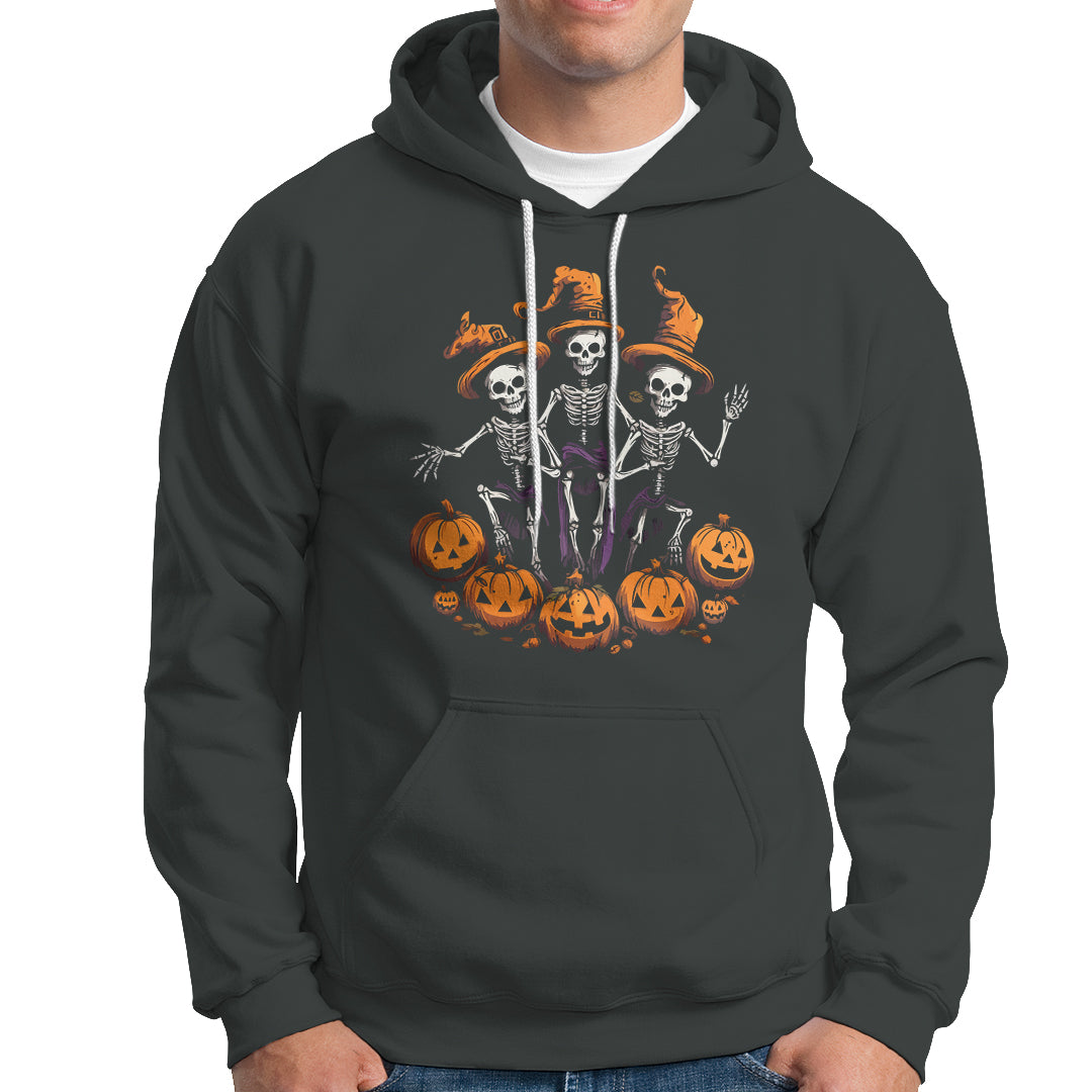 Halloween Hoodie Dancing Skeletons Dance Challenge Scary Pumpkin Spooky Halloween T-Shirt for Halloween lovers, Spooky Season - Wonder Print Shop