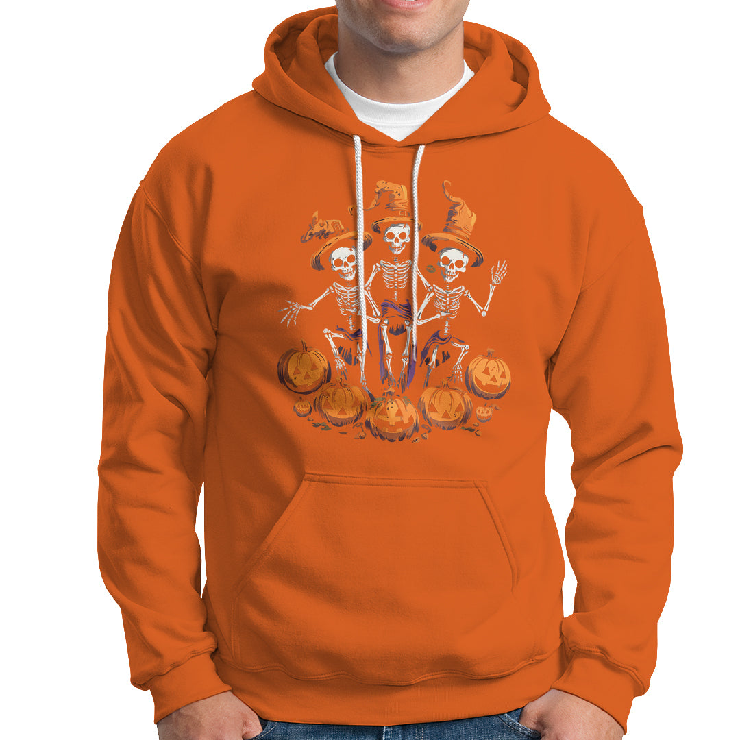 Halloween Hoodie Dancing Skeletons Dance Challenge Scary Pumpkin Spooky Halloween T-Shirt for Halloween lovers, Spooky Season - Wonder Print Shop