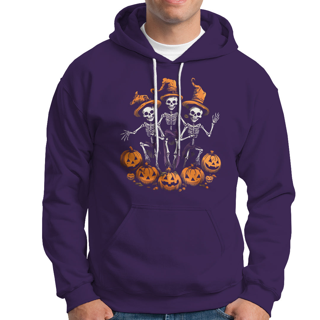 Halloween Hoodie Dancing Skeletons Dance Challenge Scary Pumpkin Spooky Halloween T-Shirt for Halloween lovers, Spooky Season - Wonder Print Shop