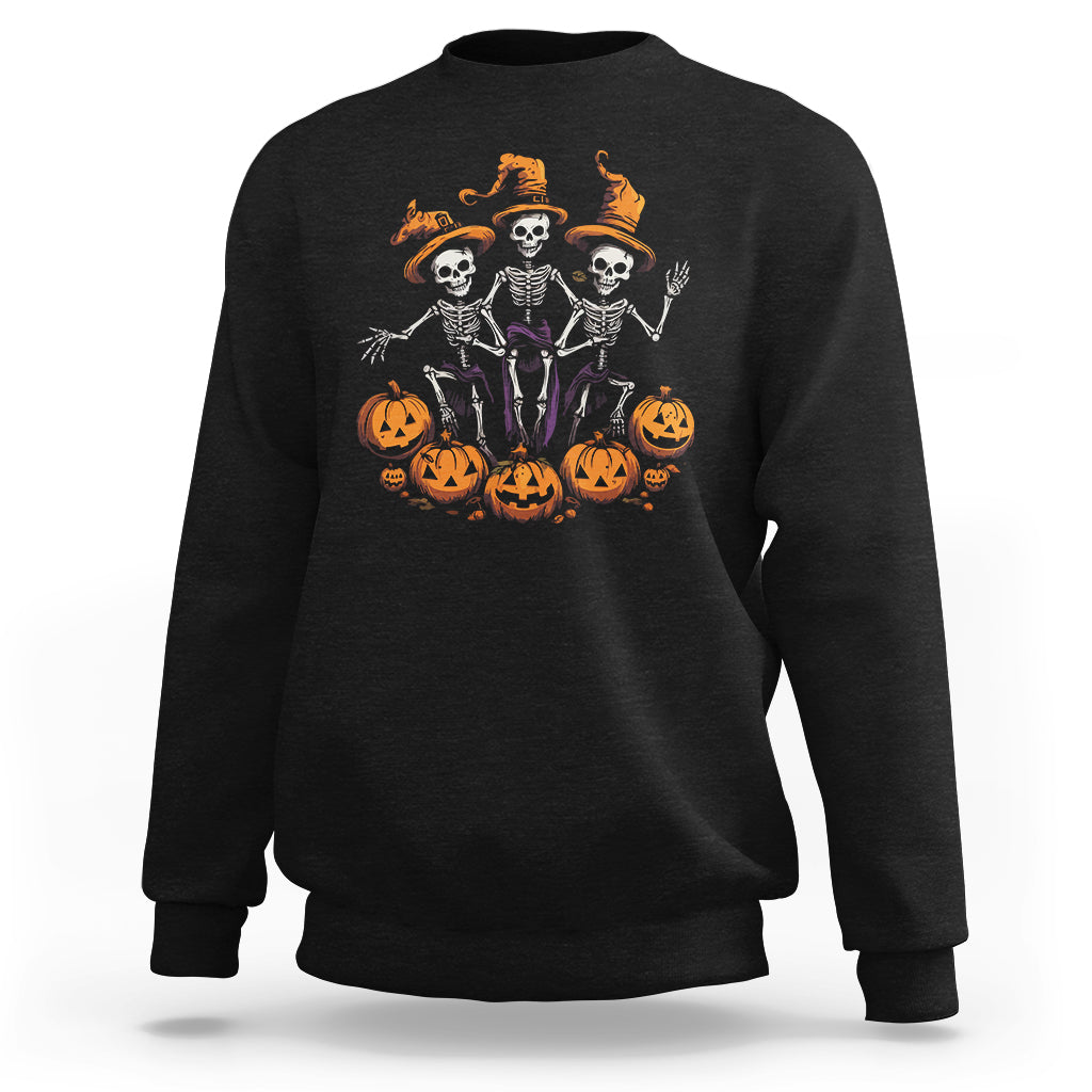 Halloween Sweatshirt Dancing Skeletons Dance Challenge Scary Pumpkin Spooky Halloween T-Shirt for Halloween lovers, Spooky Season - Wonder Print Shop