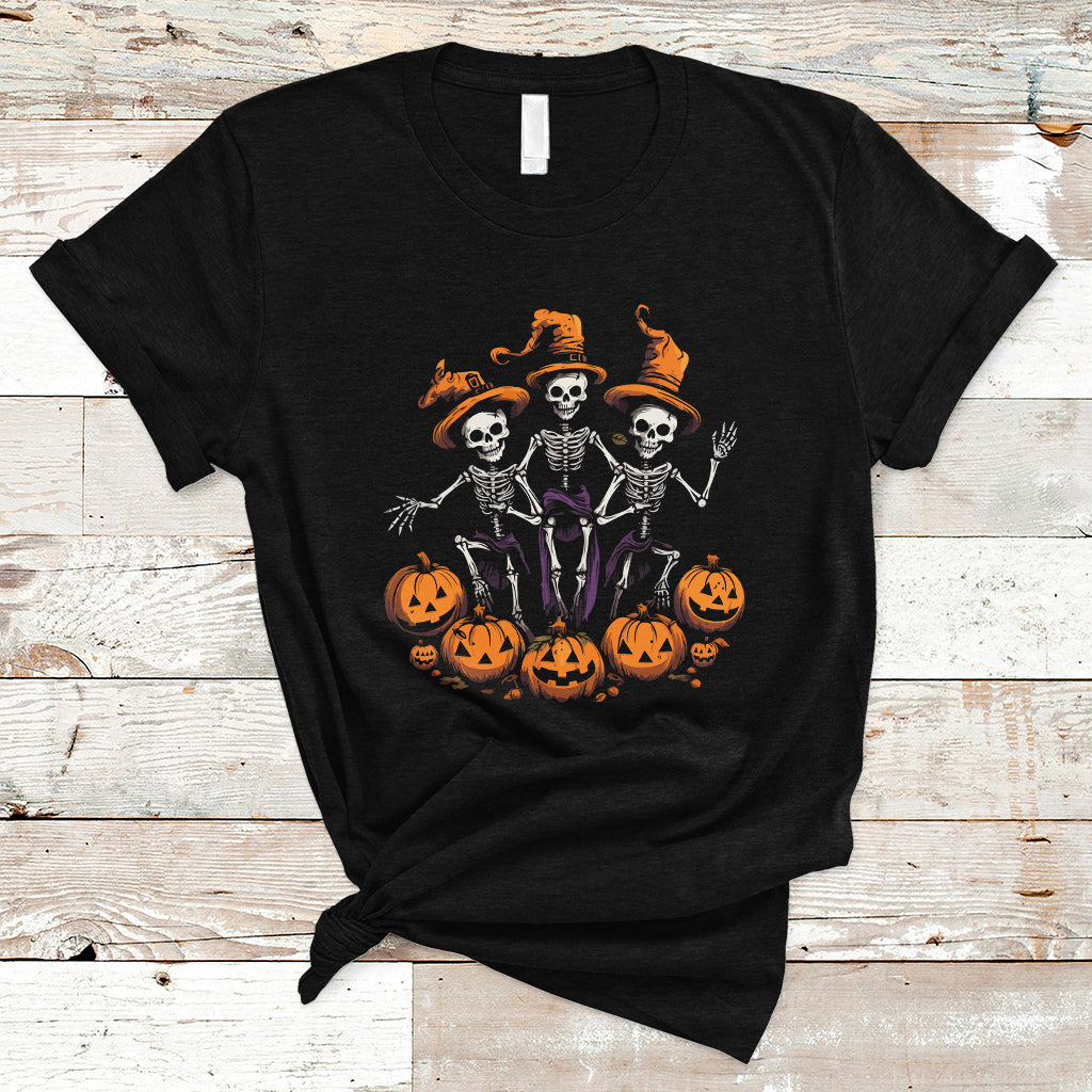 Halloween T Shirt Dancing Skeletons Dance Challenge Scary Pumpkin Spooky Halloween T-Shirt for Halloween lovers, Spooky Season - Wonder Print Shop