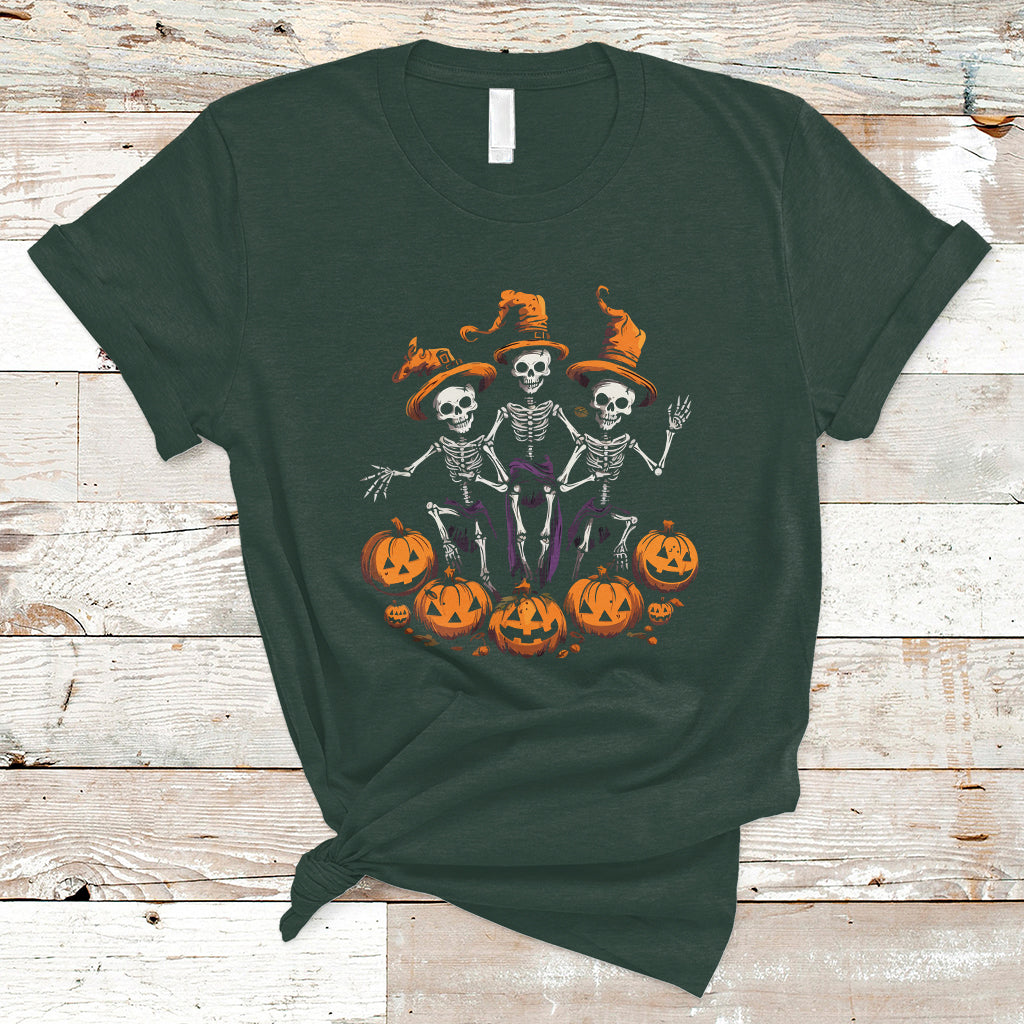 Halloween T Shirt Dancing Skeletons Dance Challenge Scary Pumpkin Spooky Halloween T-Shirt for Halloween lovers, Spooky Season - Wonder Print Shop