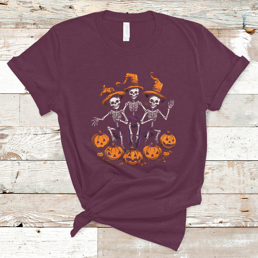 Halloween T Shirt Dancing Skeletons Dance Challenge Scary Pumpkin Spooky Halloween T-Shirt for Halloween lovers, Spooky Season - Wonder Print Shop