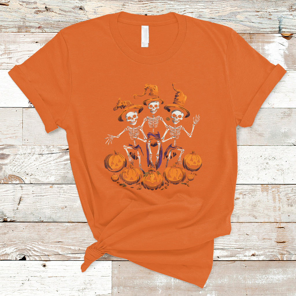 Halloween T Shirt Dancing Skeletons Dance Challenge Scary Pumpkin Spooky Halloween T-Shirt for Halloween lovers, Spooky Season - Wonder Print Shop