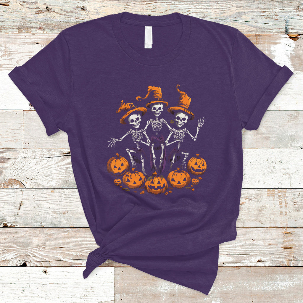 Halloween T Shirt Dancing Skeletons Dance Challenge Scary Pumpkin Spooky Halloween T-Shirt for Halloween lovers, Spooky Season - Wonder Print Shop