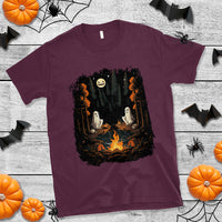 Halloween T Shirt Cute Boo Spooky Ghost Camping In The Forest Gothic Halloween T-Shirt for Halloween lovers, Spooky Season Shirt, Ghosts - Wonder Print Shop
