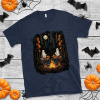 Halloween T Shirt Cute Boo Spooky Ghost Camping In The Forest Gothic Halloween T-Shirt for Halloween lovers, Spooky Season Shirt, Ghosts - Wonder Print Shop