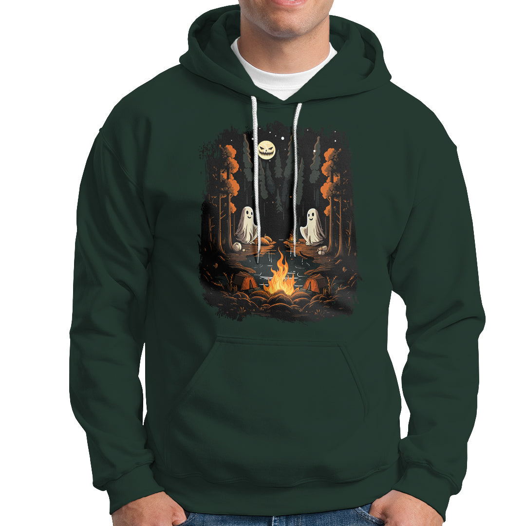 Halloween Hoodie Cute Boo Spooky Ghost Camping In The Forest Gothic Halloween T-Shirt for Halloween lovers, Spooky Season Shirt, Ghosts - Wonder Print Shop