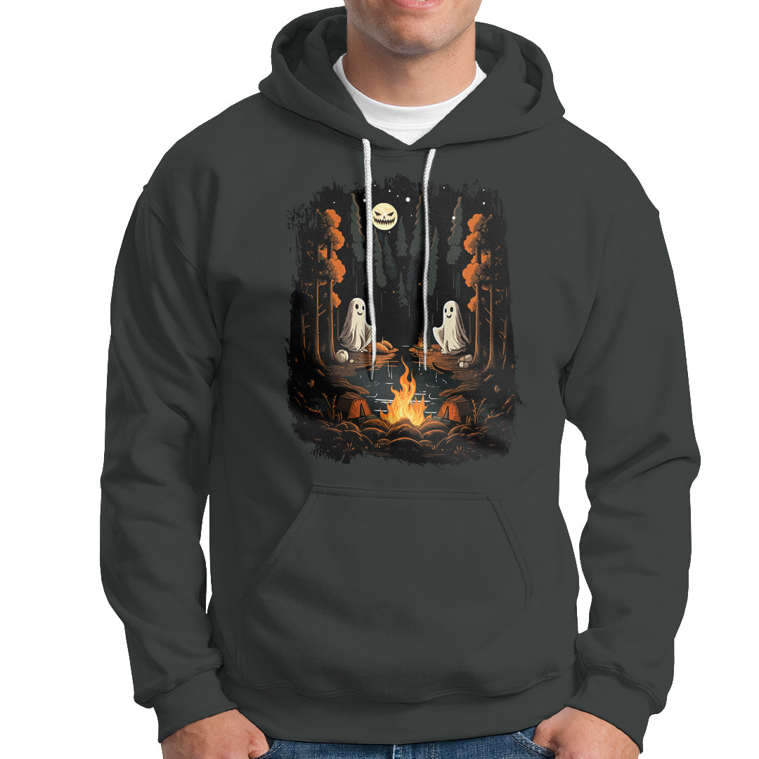 Halloween Hoodie Cute Boo Spooky Ghost Camping In The Forest Gothic Halloween T-Shirt for Halloween lovers, Spooky Season Shirt, Ghosts - Wonder Print Shop