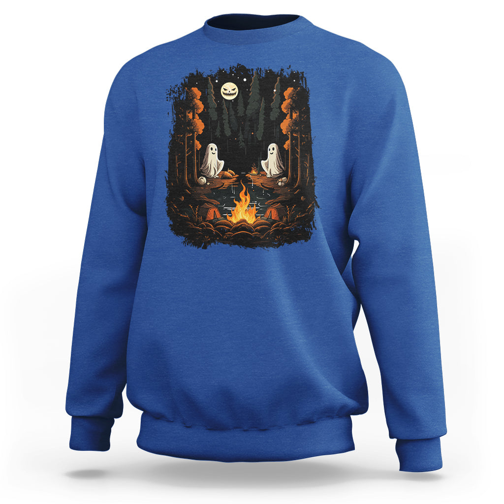 Halloween Sweatshirt Cute Boo Spooky Ghost Camping In The Forest Gothic Halloween T-Shirt for Halloween lovers, Spooky Season Shirt, Ghosts - Wonder Print Shop