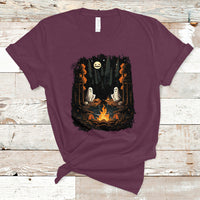 Halloween T Shirt Cute Boo Spooky Ghost Camping In The Forest Gothic Halloween T-Shirt for Halloween lovers, Spooky Season Shirt, Ghosts - Wonder Print Shop