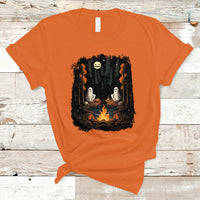 Halloween T Shirt Cute Boo Spooky Ghost Camping In The Forest Gothic Halloween T-Shirt for Halloween lovers, Spooky Season Shirt, Ghosts - Wonder Print Shop