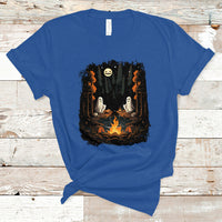 Halloween T Shirt Cute Boo Spooky Ghost Camping In The Forest Gothic Halloween T-Shirt for Halloween lovers, Spooky Season Shirt, Ghosts - Wonder Print Shop