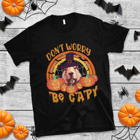 Halloween T Shirt Don't Worry Be Capy Funny Capybara In Halloween Costume T-Shirt for Halloween lovers, Capybara Meme, Spooky Season - Wonder Print Shop
