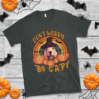 Halloween T Shirt Don't Worry Be Capy Funny Capybara In Halloween Costume T-Shirt for Halloween lovers, Capybara Meme, Spooky Season - Wonder Print Shop