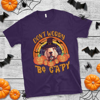 Halloween T Shirt Don't Worry Be Capy Funny Capybara In Halloween Costume T-Shirt for Halloween lovers, Capybara Meme, Spooky Season - Wonder Print Shop