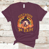 Halloween T Shirt Don't Worry Be Capy Funny Capybara In Halloween Costume T-Shirt for Halloween lovers, Capybara Meme, Spooky Season - Wonder Print Shop